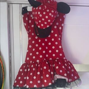 Minnie Mouse Red Polka Dot Costume with Hat
